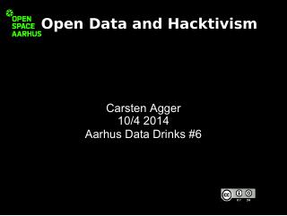 Open Data and Hacktivism