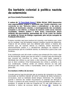 Da Barbárie Colonial à Política Nazista - Rosa Amelia Plummelle-Uribe