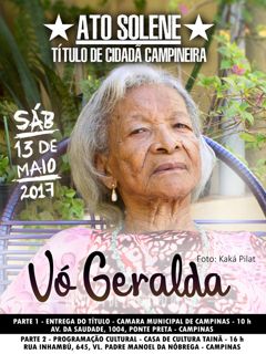 Vó Geralda recebe título de cidadã campineira